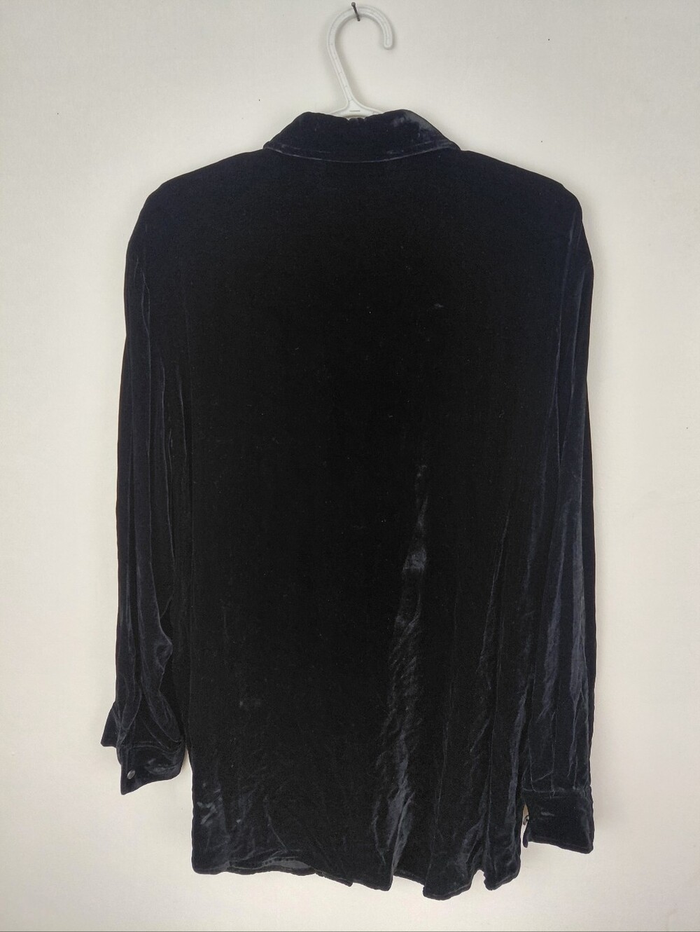 Lauren Ralph Lauren Womens Velvet Button Up Long Sleeve Blouse Emblem Size Large - Picture 2 of 8